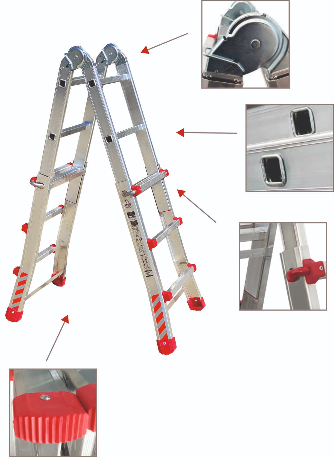 Escada Multiposições M75 Em Alumínio-12 (1)
